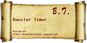 Baszler Timur névjegykártya